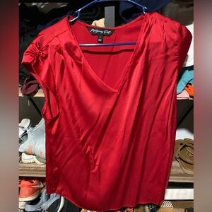 Vibrant Red Satin Blouse by Morgan & Co.